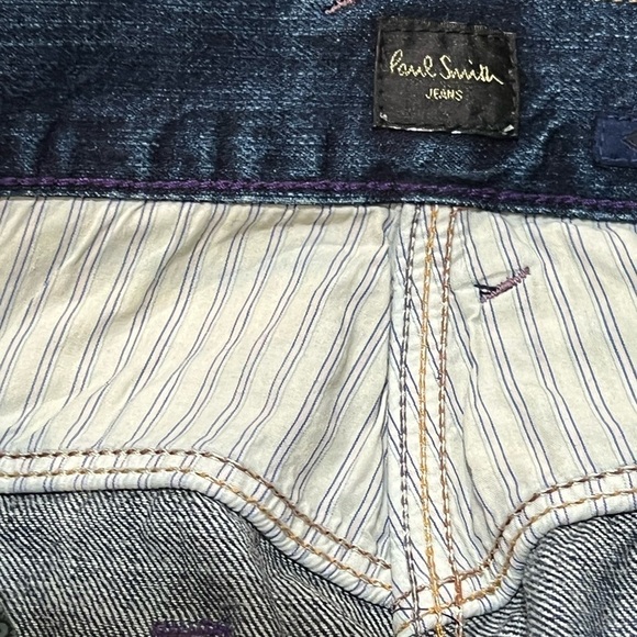 Men’s 30W 32L Paul Smith Dark Faded Wash Denim Jeans Flat Front APC Lux Pants - Picture 9 of 13